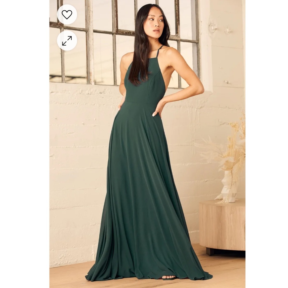 Lulu’s Mythical Kind of Love Dark Green Maxi Dress